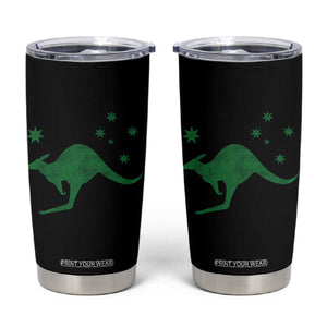 Australia Kangaroo with Federation Star Aussie Roots Tumbler Cup TS11 Black Print Your Wear