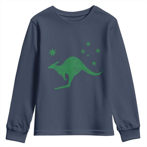 Australia Kangaroo with Federation Star Aussie Roots Youth Sweatshirt TS11 Navy Print Your Wear