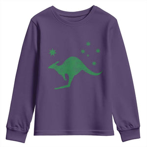 Australia Kangaroo with Federation Star Aussie Roots Youth Sweatshirt TS11 Purple Print Your Wear