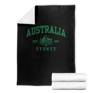 Australia Sydney Est 1901 Throw Blanket Commonwealth Vintage Crest