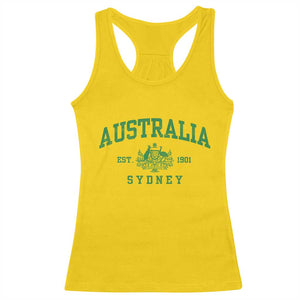 Australia Sydney Est 1901 Racerback Tank Top Commonwealth Vintage Crest