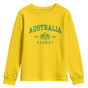 Australia Sydney Est 1901 Youth Sweatshirt Commonwealth Vintage Crest