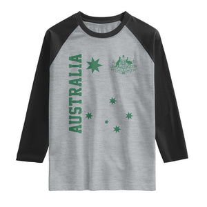 Australia Vintage Federation Star Aussie Coat of Arms Raglan Shirt