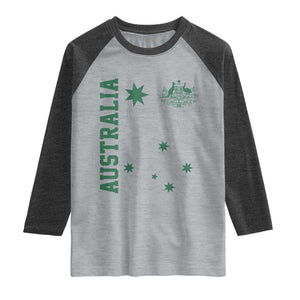 Australia Vintage Federation Star Aussie Coat of Arms Raglan Shirt