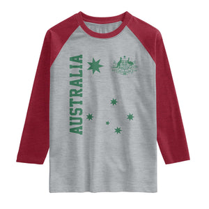 Australia Vintage Federation Star Aussie Coat of Arms Raglan Shirt