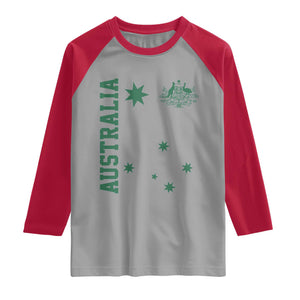 Australia Vintage Federation Star Aussie Coat of Arms Raglan Shirt