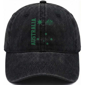 Australia Vintage Federation Star Aussie Coat of Arms Washed Cotton Baseball Cap