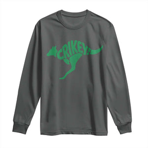Crikey Australian Kangaroo Oz Slang Australia Long Sleeve Shirt TS11 Dark Heather Print Your Wear