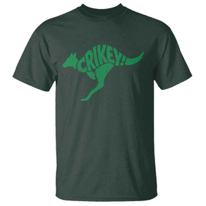 Crikey Australian Kangaroo Oz Slang Australia T Shirt TS11 Dark Forest Green Print Your Wear