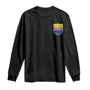 Australia Football Crest Australian Flag Pride Sporty Athletic Jersey Long Sleeve Shirt TS11 Black Print Your Wear