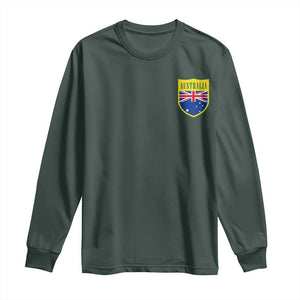 Australia Football Crest Australian Flag Pride Sporty Athletic Jersey Long Sleeve Shirt TS11 Dark Forest Green Print Your Wear