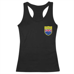 Australia Football Crest Australian Flag Pride Sporty Athletic Jersey Racerback Tank Top TS11 Black Print Your Wear