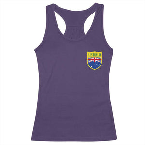 Australia Football Crest Australian Flag Pride Sporty Athletic Jersey Racerback Tank Top TS11 Purple Print Your Wear