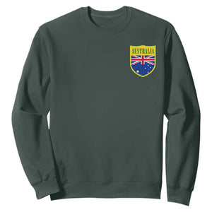 Australia Football Crest Australian Flag Pride Sporty Athletic Jersey Sweatshirt TS11 Dark Forest Green Print Your Wear