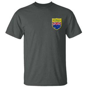 Australia Football Crest Australian Flag Pride Sporty Athletic Jersey T Shirt TS11 Dark Heather Print Your Wear