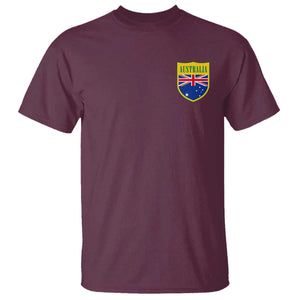 Australia Football Crest Australian Flag Pride Sporty Athletic Jersey T Shirt TS11 Maroon Print Your Wear