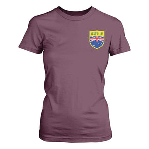 Australia Football Crest Australian Flag Pride Sporty Athletic Jersey T Shirt For Women TS11 Maroon Print Your Wear
