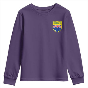 Australia Football Crest Australian Flag Pride Sporty Athletic Jersey Youth Sweatshirt TS11 Purple Print Your Wear