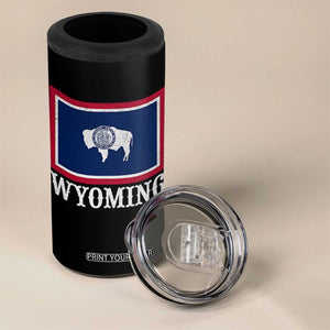 Vintage State of Wyoming Flag Bison Cheyenne Jackson Hole 4 in 1 Can Cooler Tumbler TS11 Print Your Wear