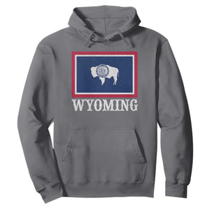 Vintage State of Wyoming Flag Bison Cheyenne Jackson Hole Hoodie TS11 Charcoal Print Your Wear