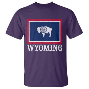 Vintage State of Wyoming Flag Bison Cheyenne Jackson Hole T Shirt TS11 Print Your Wear