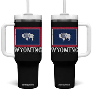 Vintage State of Wyoming Flag Bison Cheyenne Jackson Hole Tumbler With Handle TS11 One Size: 40 oz Black Print Your Wear
