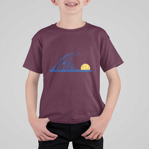 Harris Walz Supporter T Shirt For Kid Blue Wave Kamala Sunshine Water Drop Sun TS11 Maroon Print Your Wear