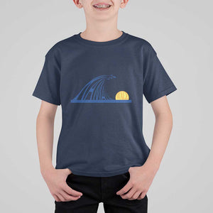 Harris Walz Supporter T Shirt For Kid Blue Wave Kamala Sunshine Water Drop Sun TS11 Navy Print Your Wear