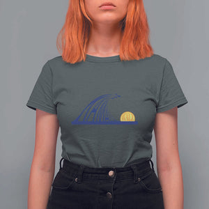 Harris Walz Supporter T Shirt For Women Blue Wave Kamala Sunshine Water Drop Sun TS11 Dark Heather Print Your Wear