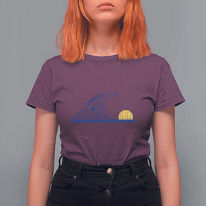 Harris Walz Supporter T Shirt For Women Blue Wave Kamala Sunshine Water Drop Sun TS11 Maroon Print Your Wear