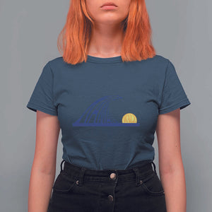 Harris Walz Supporter T Shirt For Women Blue Wave Kamala Sunshine Water Drop Sun TS11 Navy Print Your Wear