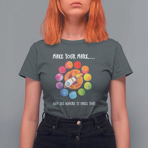 International Dot Day T Shirt For Women Make Your Mark See Where It Takes Colorful Dot Rocket TS11 Dark Heather Print Your Wear