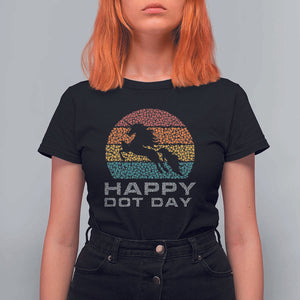 Happy Dot Day T Shirt For Women Unicorn Retro Polka Dot Mythical Creatures TS11 Black Print Your Wear