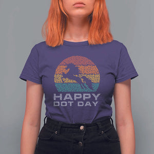 Happy Dot Day T Shirt For Women Unicorn Retro Polka Dot Mythical Creatures TS11 Purple Print Your Wear