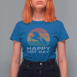Happy Dot Day T Shirt For Women Unicorn Retro Polka Dot Mythical Creatures TS11 Royal Blue Print Your Wear