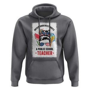 Tim Walz Hoodie Never Underestimate A Public School Teacher Messy Bun TS11 Charcoal Print Your Wear