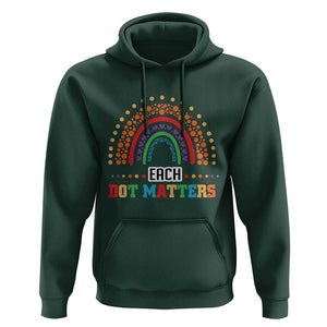 Funny Dot Day Hoodie Each Dot Matters Rainbow Of Polka Dot TS11 Dark Forest Green Print Your Wear