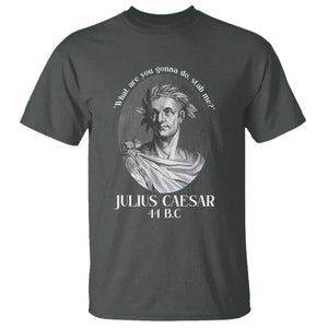 Funny Julius Caesar T Shirt What Are You Gonna Do Stab Me Roman History TS11 Dark Heather Print Your Wear