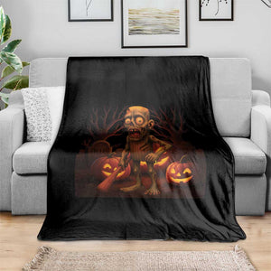 Funny Halloween Zombie Tung Tung Sahur Throw Blanket Italian Brainrot Meme TS11 Print Your Wear
