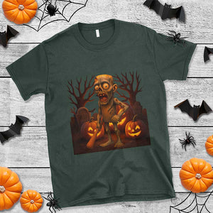 Funny Halloween Zombie Tung Tung Sahur T Shirt Italian Brainrot Meme TS11 Dark Forest Green Print Your Wear