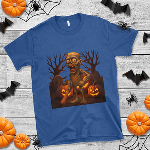 Funny Halloween Zombie Tung Tung Sahur T Shirt Italian Brainrot Meme TS11 Royal Blue Print Your Wear