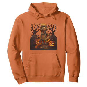 Funny Halloween Zombie Tung Tung Sahur Hoodie Italian Brainrot Meme TS11 Orange Print Your Wear
