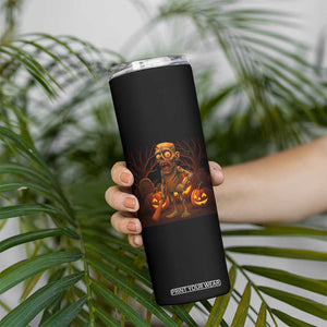 Funny Halloween Zombie Tung Tung Sahur Skinny Tumbler Italian Brainrot Meme TS11 Print Your Wear