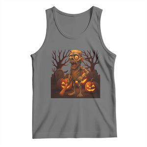 Funny Halloween Zombie Tung Tung Sahur Tank Top Italian Brainrot Meme TS11 Black Heather Print Your Wear