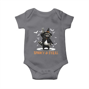 Funny Spooky And Feral Raccon Halloween Baby Onesie Racoon Lover TS11 Charcoal Print Your Wear