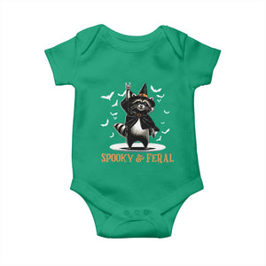 Funny Spooky And Feral Raccon Halloween Baby Onesie Racoon Lover TS11 Irish Green Print Your Wear