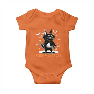 Funny Spooky And Feral Raccon Halloween Baby Onesie Racoon Lover TS11 Orange Print Your Wear
