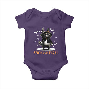 Funny Spooky And Feral Raccon Halloween Baby Onesie Racoon Lover TS11 Purple Print Your Wear