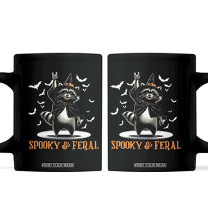 Funny Spooky And Feral Raccon Halloween Coffee Mug Racoon Lover TS11 Black Print Your Wear