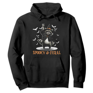 Funny Spooky And Feral Raccon Halloween Hoodie Racoon Lover TS11 Black Print Your Wear